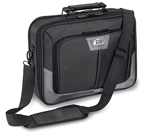 PEDEA Laptoptasche Premium Notebook-Tasche bis 15,6 Zoll (39,6 cm) Umhängetasche mit Schultergurt, Grau