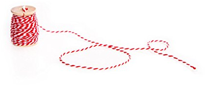 Logbuch-Verlag 1 kleine Rolle rot weiß Baumwoll-Band Garn Kordel Paket-Schnur 15 Meter Holzspule 2 mm zum Basteln