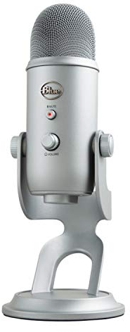 Blue Yeti USB Microphone for PC, Mac, Gaming, Recording, Streaming, Podcasting, Studio and Computer Condenser Mic with Blue VO!CE effects, 4 Pickup Patterns, Plug and Play – Grey