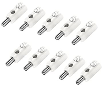 WITTKOWARE HO-Stecker/Zwergstecker mit 2,6mm Pin-Ø, Schraubanschluss, 10 Stück, weiß