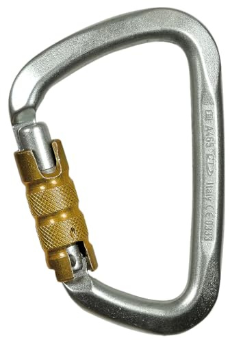 TEUFELBERGER Trilock-Karabiner Stahl Large TL silber/gold Öffnungsweite 25 mm