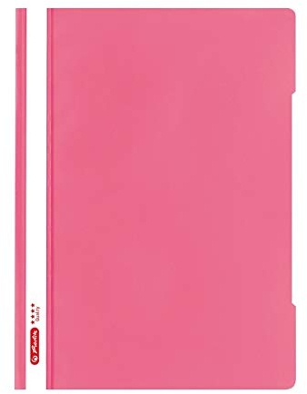 Herlitz 50016211 Lot de 10 classeurs en polypropylène de qualité indonésienne avec couverture avant transparente Format A4 Rose