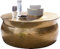 Wohnling Couchtisch 75x31x75 cm Aluminium Gold Beistelltisch orientalisch rund, Flacher Hammerschlag Sofatisch Metall, Design Wohnzimmertisch modern, Loungetisch indisch Stubentisch klein
