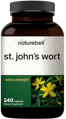NatureBell St. John’s Wort Extract, 240 Capsules – 600 mg Per Serving – Non-GMO, cGMP Manufactured