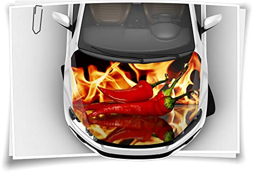 Medianlux Feuer Chilli Peperoni Motorhaube Auto-Aufkleber Steinschlag-Schutz-Folie Airbrush Tuning Car-Wrapping Luftkanalfolie Digitaldruck Folierung