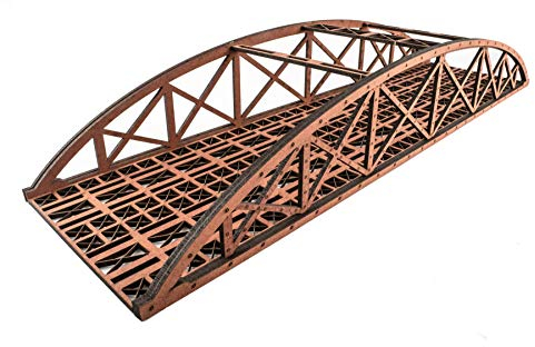 War World Scenics Zweispurige Hoch-Detail Rote Stabbogenbrücke 560mm - Spur 00/H0 MDF Modellbahn Modellbau Landschaft Gelände