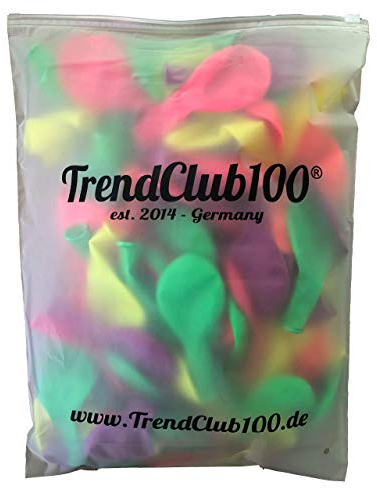 Fasent-Party® 100 Luftballons Ballon - Neon fluoreszierend - Pink Orange Grün Gelb Lila/Violett
