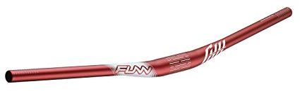 Funn Full On Mountainbike Lenker mit Lenkerklemme 35mm und Breite 785mm, robuster und leichter Legierungs-Riser-Lenker für MTB, BMX und Rennrad, Anstieg 15mm (Rote)