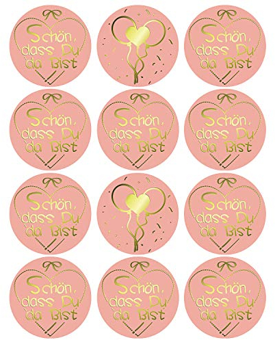 Oblique Unique® 12 Sticker zum Danke Sagen Aufkleber für Hochzeit Jugendweihe Konfirmation Gastgeschenk Geschenkdeko - wählbar (Schön, DASS Du da bist!)