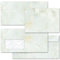 Briefumschläge Marmor & Struktur, MARMOR HELLGRÜN 50 Briefumschläge (ohne Fenster) DIN LANG (220x110 mm) | Paper-Media