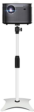 Drsn Trépied pour Projecteur, Quadripode- Hauteur Réglable 70-125 cm, Pivot à 360°, Charge de 3kg, Tête Universel de Sol Support pour Petite Caméra Webcam Microphone Projecteur GoPro