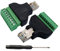AAOTOKK RJ45 Borne à vis RJ45 8P 8C Mâle à 8Pin Femelle Boulon Vis Type bornes Ethernet Net Network Pluggable Type Jack Plug pour AV CCTV UTP DVR Cat5 Cat6 Cat7 Coupleur (2 Pack/Mâle)