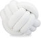 Relaxdays Knotenkissen, geknotetes Kissen für Sofa, Bett, dekorativ, skandinavisch, Zierkissen Knoten, Ø 25 cm, weiß