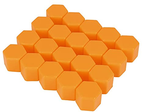 X AUTOHAUX 20pcs 19mm Orange Silicone Car Wheel Nut Lug Hub Covers Dust Caps