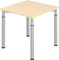 bümö höhenverstellbarer Schreibtisch 80x80 cm in Ahorn, Gestell Silber - PC Tisch höhenverstellbar & klein, höhenverstellbarer Tisch Büro, Kleiner Computertisch verstellbar, Y-Serie
