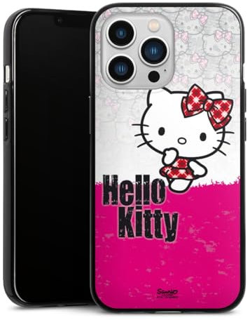 DeinDesign Silikon Hülle kompatibel mit Apple iPhone 13 Pro Case schwarz Handyhülle Hello Kitty Fanartikel Kawaii