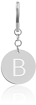 GD GOOD.designs Schlüsselanhänger Buchstabe B mit Einkaufswagenchip - Personalisierter Anhänger mit Gravur - Einkaufswagenchip aus Edelstahl Silber - Valentinstag-Geschenk für Sie und Ihn