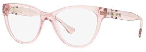 Versace VE3304-5339 Brillenrahmen, transparent, mit Demo-Objektiv, 53 mm, Rosa, transparentes pink, 53/18/140