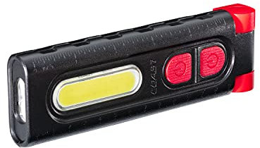 COAST PM100R 180 Grad drehbare Arbeitsleuchte mit Magnetfuß, Schwarz/Rot
