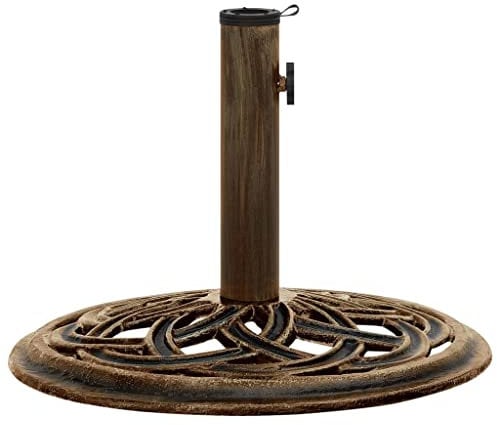 vidaXL Socle de Parasol Base de Parasol Pied Support de Parasol Accessoire de Parasol Terrasse Balcon Extérieur Bronze 44x44x31 cm Fonte