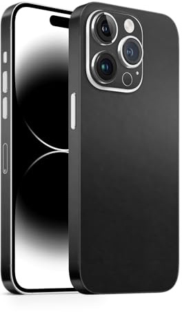 TF Skins Skin passend für das iPhone 14 Pro Max Skin/Schutzfolie für die Rückseite und Seiten in edler Optik inkl. Kameraschutz Schutz vor Kratzern (Matt Schwarz)