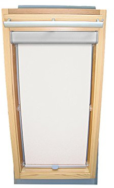 Sichtschutz-Rollo für VELUX Dachfenster für TYP GGU/GPU - 308 - Farbe weiss - mit BLENDE und Haltekrallen - KLICK Montage