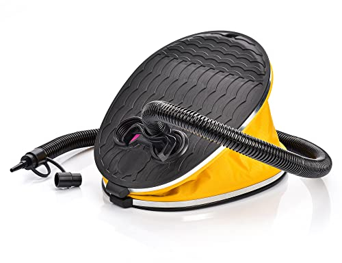 Bomba de pie de aire, mini inflador rápido con 3 grifos, adaptador de válvula para bote inflable, juguete cama, globo, camas para niños, juguete para jardín, natación, pelota de agua (negro y