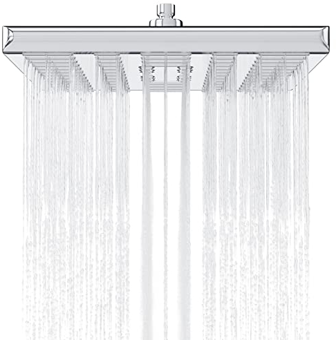 WELLGRO Ducha de lluvia de plástico ABS cuadrado ducha color plata