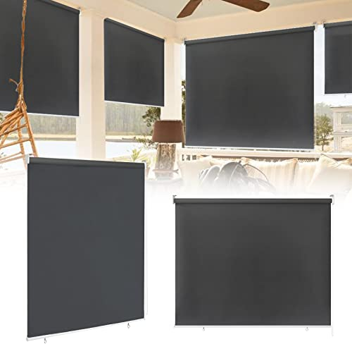 XMTECH Senkrechtmarkise Außen Sonnenschutzrollo Außenrollo Balkonrollo Aussenrollos Wetterfest UV-Schutz Sichtschutz Sonnenschutz Rollo für Fenster Balkon Terrasse Garten, 180x140cm, Anthrazit