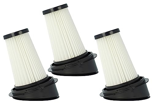 vhbw 3x Staubsaugerfilter kompatibel mit Moulinex Air Force Light MS6543WH | MS6545WI, MS6573WP Staubsauger - HEPA-Filter Schwarz Weiß
