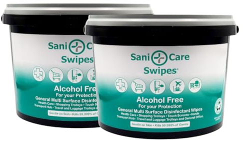 2 x 750 Premium Disinfectant Bulk Wipes – Sani Care Antibacterial Wipes for Retail and Travel Industries – Ideal Sanitising & Hygiene for Trolleys, Touch Screens and All Surface Sterilising