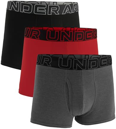 Under Armour Herren Boxershorts aus Performance-Baumwolle im 3er-Pack, 8 cm Beinlänge – atmungsaktiv, feuchtigkeitsableitend, weiches Tragegefühl, ganztägiger Komfort