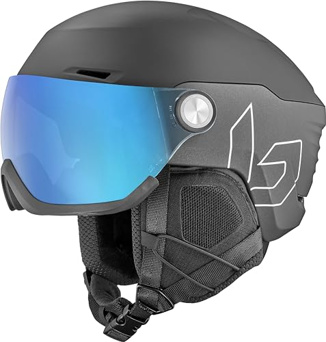 Bollé - V-Ryft Pure, Black Coal Matte, Photochromic Blue Cat 1 to 3, Medium, Snow Helmets, Unisex, Adult