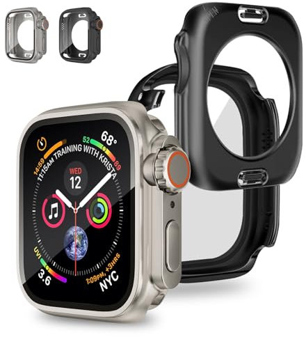 Qianyou 2 Piezas Apple Watch Series 7/8/9 45MM Funda, 2 en 1 360°Full Protection [Ultra Style], HD Película Protectora Accesorios Apple Watch Funda Apple Watch 45MM