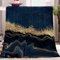 Kuscheldecke Blau-Gold-Marmor-Stil Sofadecke Warm Wohndecke Weiches Flanell Decke Für Wohnzimmer Bank Bett 125x150cm