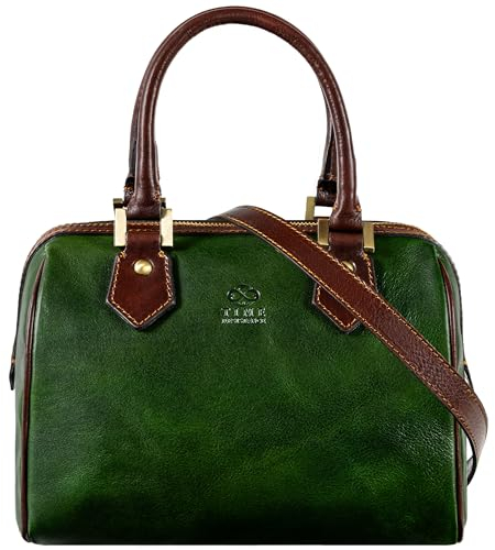 Time Resistance Kleine Handtasche Damen - Schultertasche aus Leder - Tragetasche - Made in Italy - Portemonnaie - Tasche für Damen