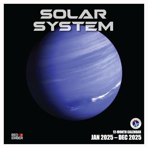 RED EMBER Sonnensystem Monats-Wandkalender 2025, zum Aufhängen, 30,5 x 61 cm, dickes und stabiles Papier, Geschenk, Hubble James Webb Weltraumuniversum, NASA, Entdeckung und Erkundung