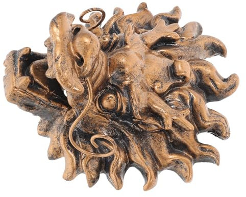 MERRYHAPY Wandbrunnen Für Innenbereich Drachenkopfbrunnen Brunnendekor Wasserbrunnen Für Außenbereich Gartendekor Hinterhofbrunnendekore Harzbrunnen Witterungsbeständig Installieren