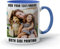 EKAM Personalised Mug - Photo Printed Collage Design Logo Custom Cup 11oz, Multi-Purpose Present for Mum Dad Friend for Any Occasion (Blue)