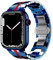 Bracelet en Métal en Acier Inoxydable pour Hommes Femmes, Compatible avec iwatch Ultra/Ultra 2/ Apple Watch Séries 9/8/7/6/5/4/3/2/1/SE, 38/40/41/49/45/44/42mm (42/44/45/49MM, BLEU ROUGE)