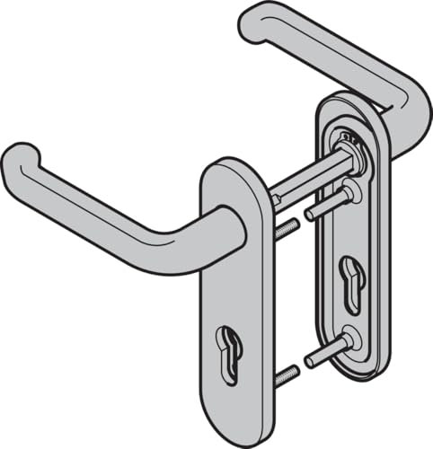 Hörmann Drückergarnitur D-310 (FS) Kurzschild PZ, Edelstahl, matt