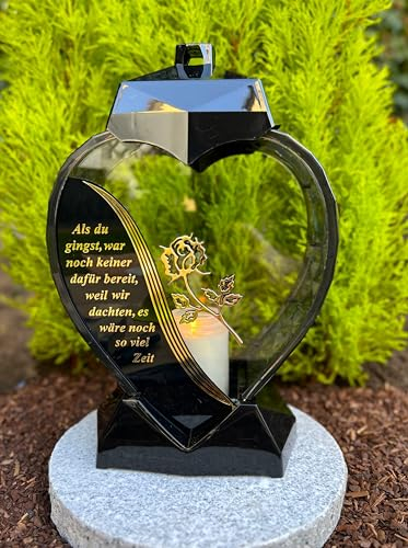 Grablaterne Grablampe 33 cm H. Gold Grabkerze Kerze Grabkerze Grablicht Gartendeko Gartenlampe Laterne Gartenkerze NEU !!