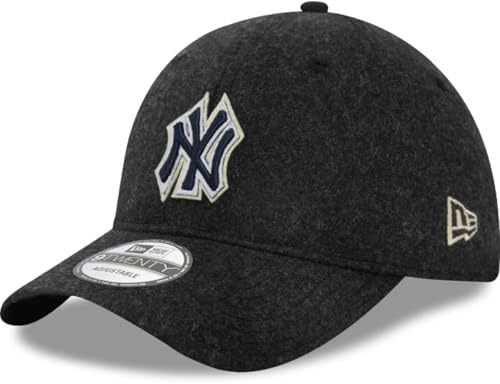 New Era 9Twenty MLB Melton Yankees Cap Basecap Baseballcap Damen/Herren - Metallschnalle, mit Schirm, Schirm Herbst-Winter Winter