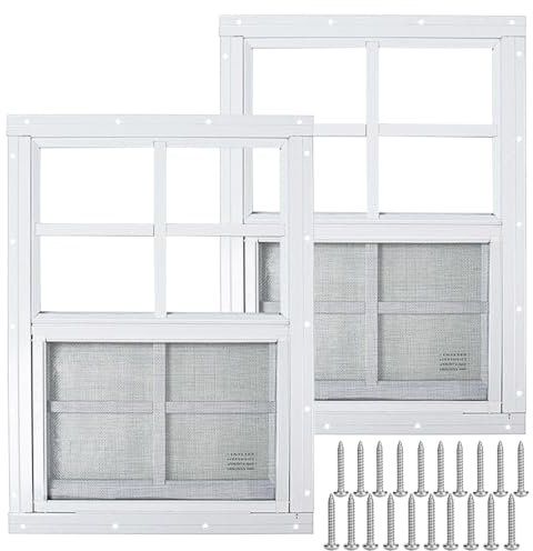 Schuppenfenster, 30,5 x 45,7 cm, bündiges Fenster, Weiß