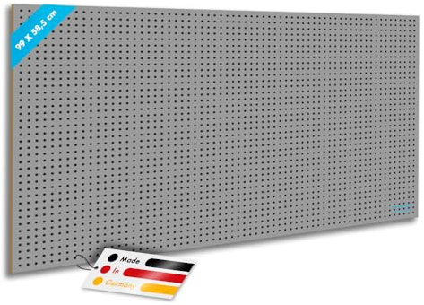 Pegboard Midi 1 St. Werkzeugwand aus Holz (MDF) 99 x 58,5 x 0,4 cm - Lochung Ø5 mm Lochabstand 15 mm - grau lackiert - Made in Germany