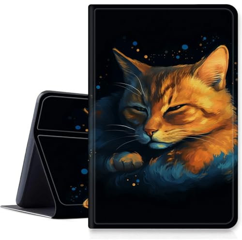 Custodia Sleepy Cat per tablet Amazon Fire HD 10 e Fire HD 10 Plus (13/11a generazione, 2023/2021), custodia sottile pieghevole in pelle PU con funzione sleep/wake automatica