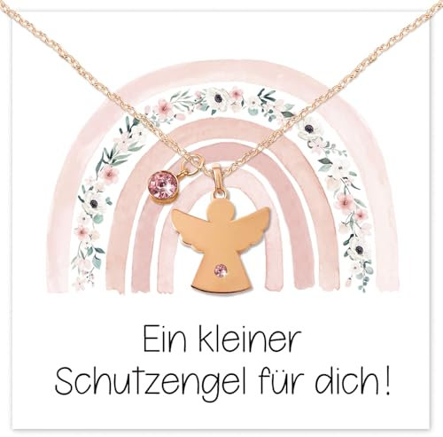 Happirra Schutzengel Kette, Firmung Taufe Kette mit Geschenkbox, Taufe Firmung Geschenke Mädchen Junge
