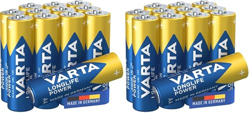 VARTA Batterien AA, 12 Stück, Longlife Power, Alkaline, 1,5V, für Spielzeug, Funkmäuse, Taschenlampen, Made in Germany (Packung mit 2)