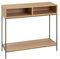 LOLAhome Consola Auxiliar de Metal Gris y MDF Color Natural de 80x30x75 cm