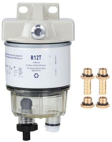 TKSE R12T, filtro del carburante, R12T, rotazione, filtro del carburante, separatore dell'acqua rotante, compatibile con motoscafo